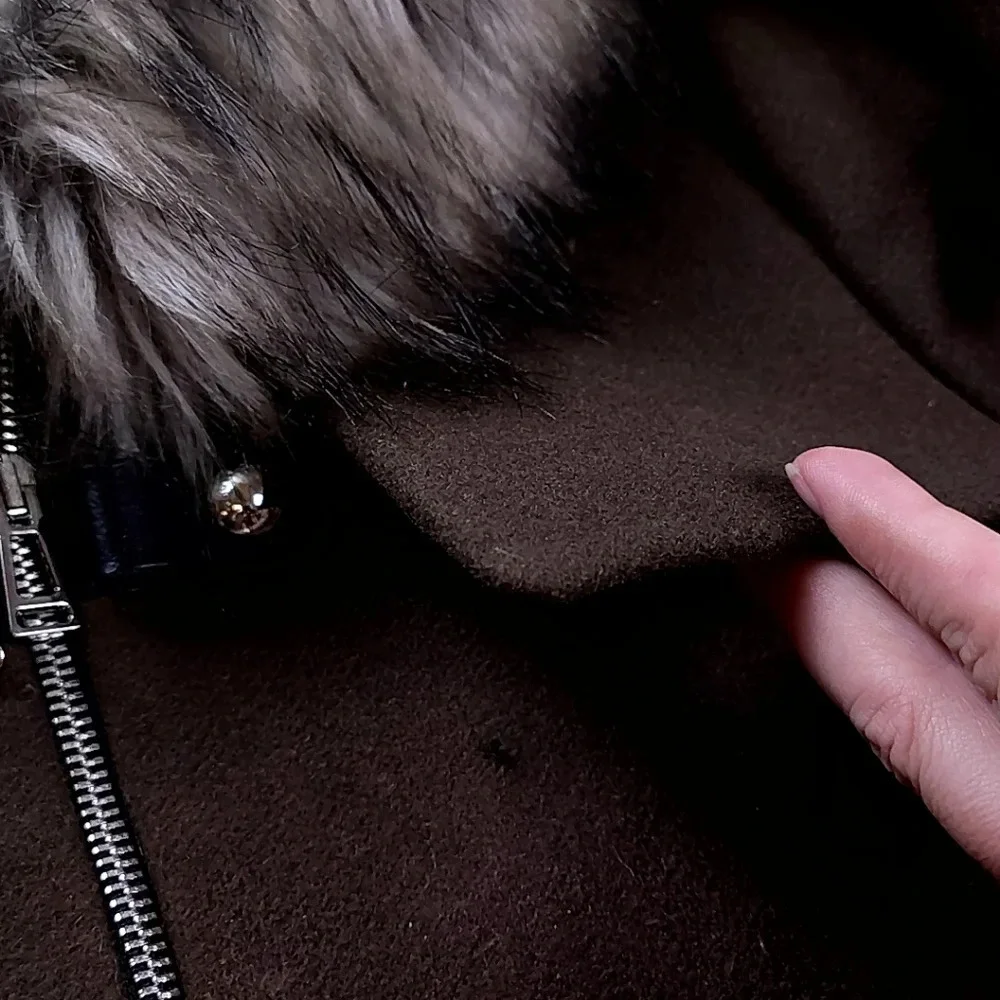 Zara Brown Coat with Faux Fur Collar - Picture 13 of 13